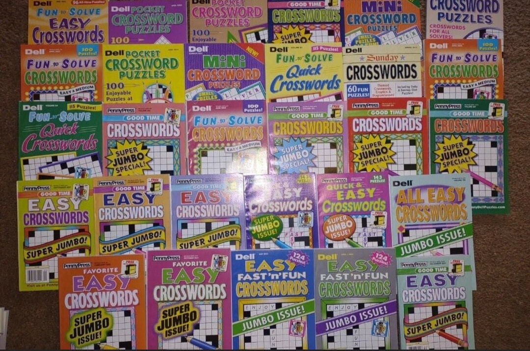 Lot of 8 New Penny Press Dell Crossword Puzzle Books Puzzles Etsy