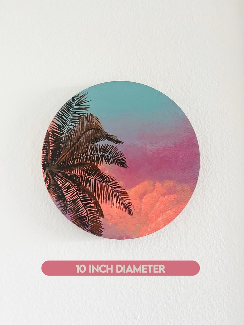 Palm Tree Sunset Original Painting Etsy
