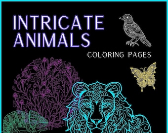 Printable Intricate Animal Coloring Pages- Over 120 Unique Designs with Lions, Fish, Owls, Mandalas, Wolves, and more for hours of coloring