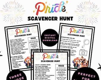 Pride Scavenger Hunt! Three Unique Games to Play with Friends at Any LGBTQIA+ Pride Parade/Festival! Celebrate Pride and Meet New Friends!