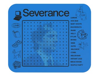 Tapis de souris Recherche de mots inspiré de la série télévisée Severance - Décoration de bureau sur le thème de Lumon - Design jouable pour les fans - Antidérapant et résistant aux taches