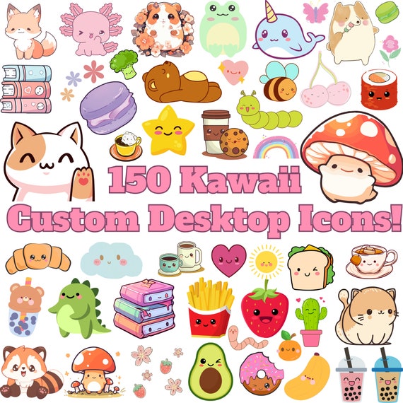 150 Kawaii, Cute, Adorable Themed Desktop Folder Icons for Mac