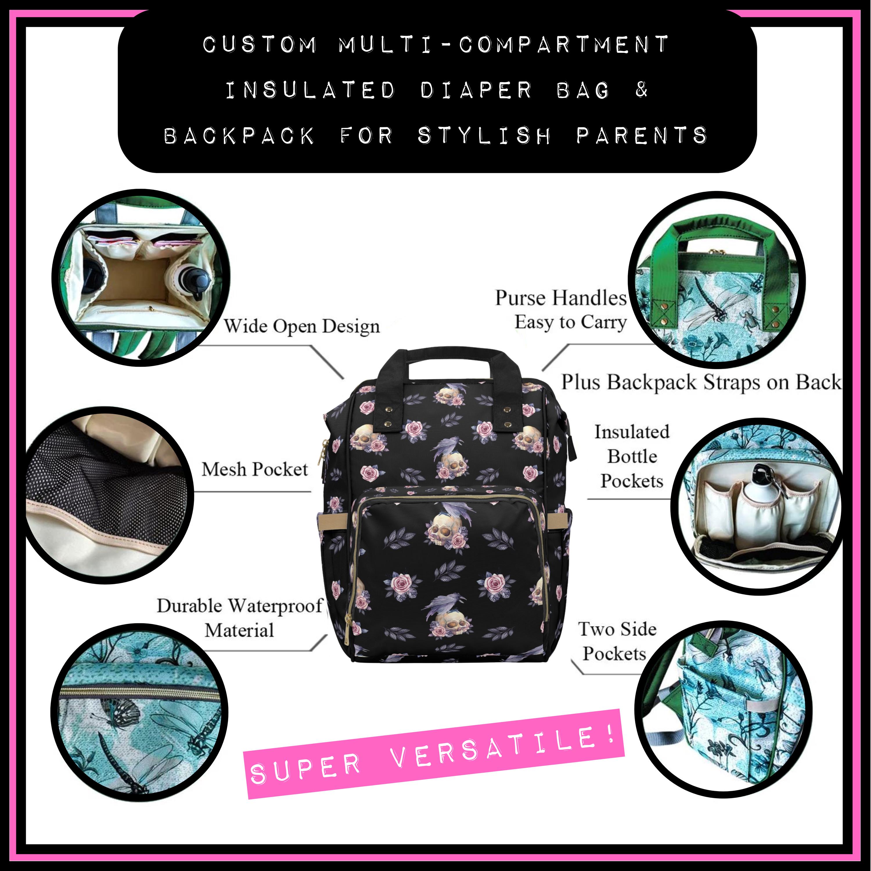 Edgar Backpack Edgar Allan Poe Iconic Tales Gothic Diaper Backpack- Stylish ...