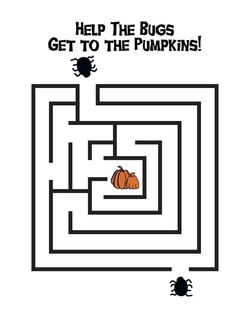 Printable Halloween Activity Pages for Kids - Etsy