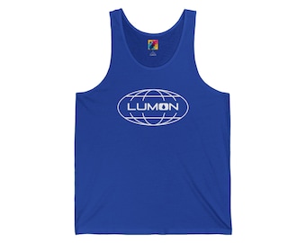 Lumon Logo Unisex Tank Top, Severance-Inspired Sleeveless Shirt, Sci-Fi Work-Life Balance Apparel in Multiple Colors