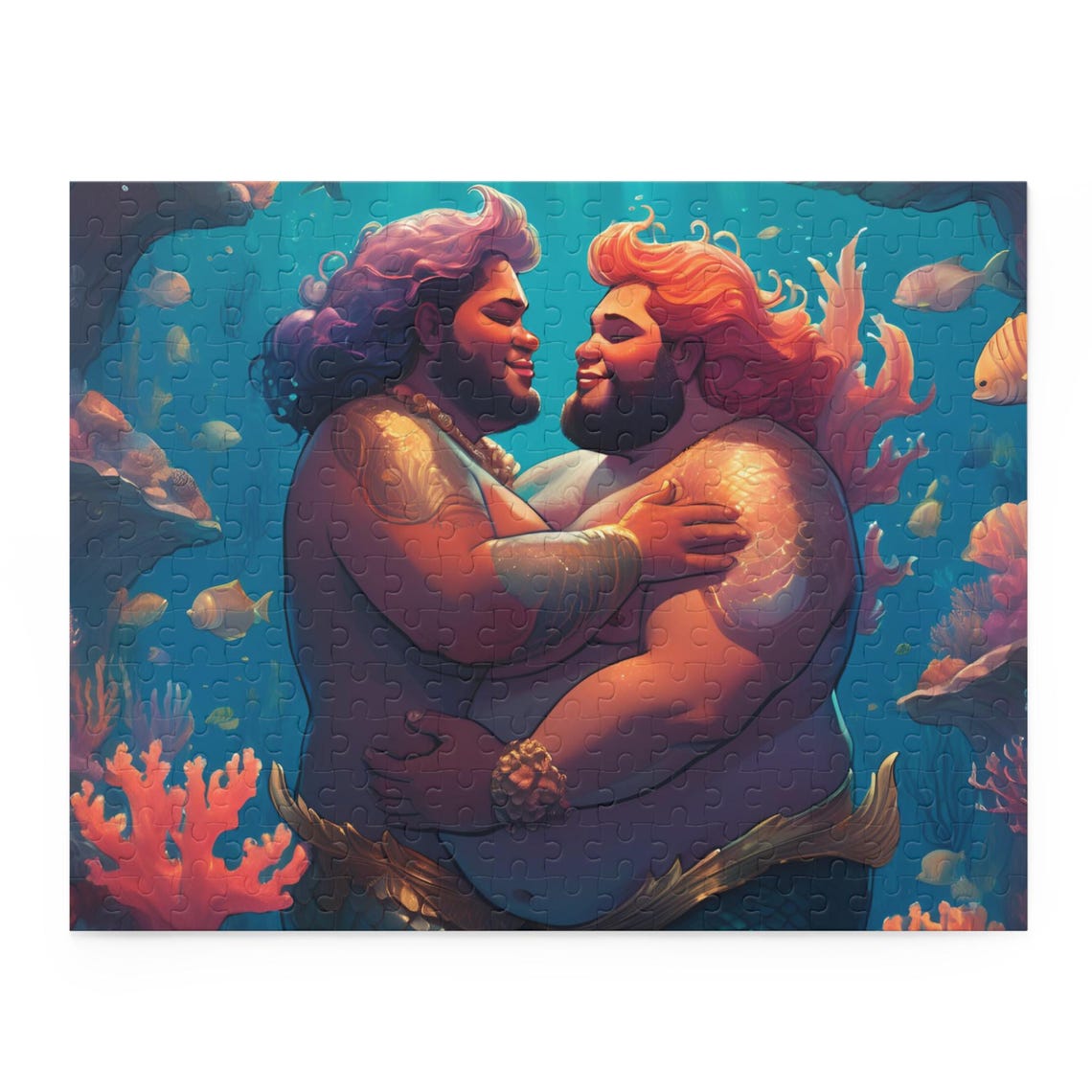 Gay Bear Mermen Puzzle | LGBTQ+ Pride Art | Underwater Fantasy Puzzle ...