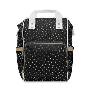 Gothic Cute Tiny Ghost Diaper Backpack- Multifunctional, Stylish, and Practical Gift for Goth, Witchy, Fun, Spooky, and Alternative Parents