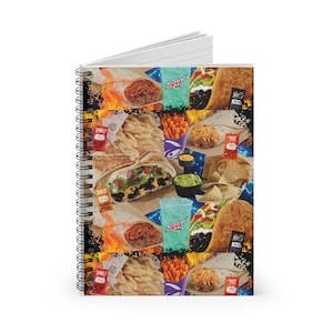 Taco Bell Spiral Notebook - Retro Bootleg Design Cover, Ruled Line Journal for Notes, Lists & Creativity - Unique Home/Office Decor or Gift!