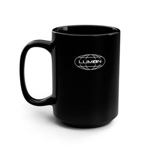 Lumon Mug, 15oz Black  - Severance TV Show Inspired, White Logo on Both Sides, Glossy Ceramic, Perfect for Coffee & Tea, Great Gift for Fans