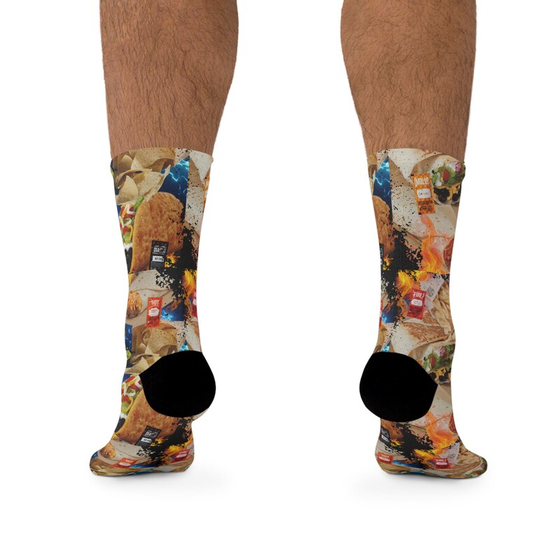 Taco Bell Retro Bootleg Design Crew Socken aus recyceltem Poly - Nachhaltiger Komfort - Einheitsgröße - Tolles Geschenk, Fast Food Nostalgie Bild 7