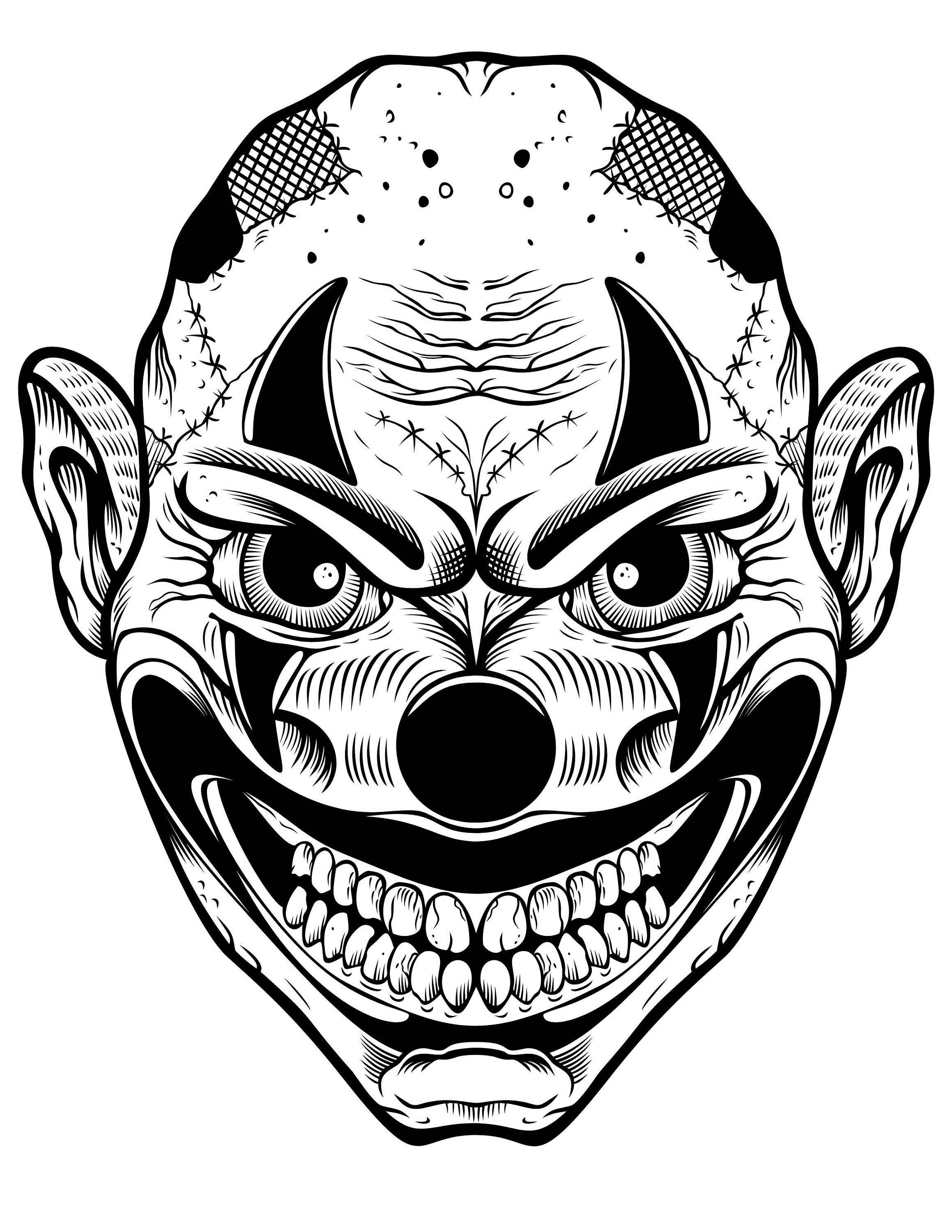 100 Horror Coloring Sheets! Instant Digital Download of the Creepy ...