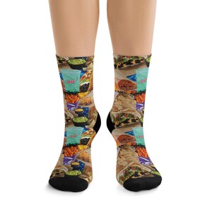 Taco Bell Retro Bootleg Design Crew Socken aus recyceltem Poly - Nachhaltiger Komfort - Einheitsgröße - Tolles Geschenk, Fast Food Nostalgie Bild 3