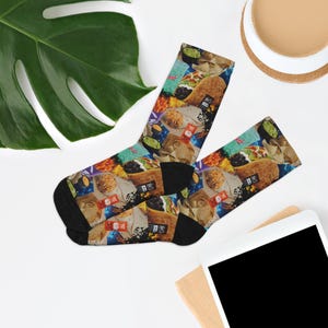 Taco Bell Retro Bootleg Design Crew Socken aus recyceltem Poly - Nachhaltiger Komfort - Einheitsgröße - Tolles Geschenk, Fast Food Nostalgie Bild 5