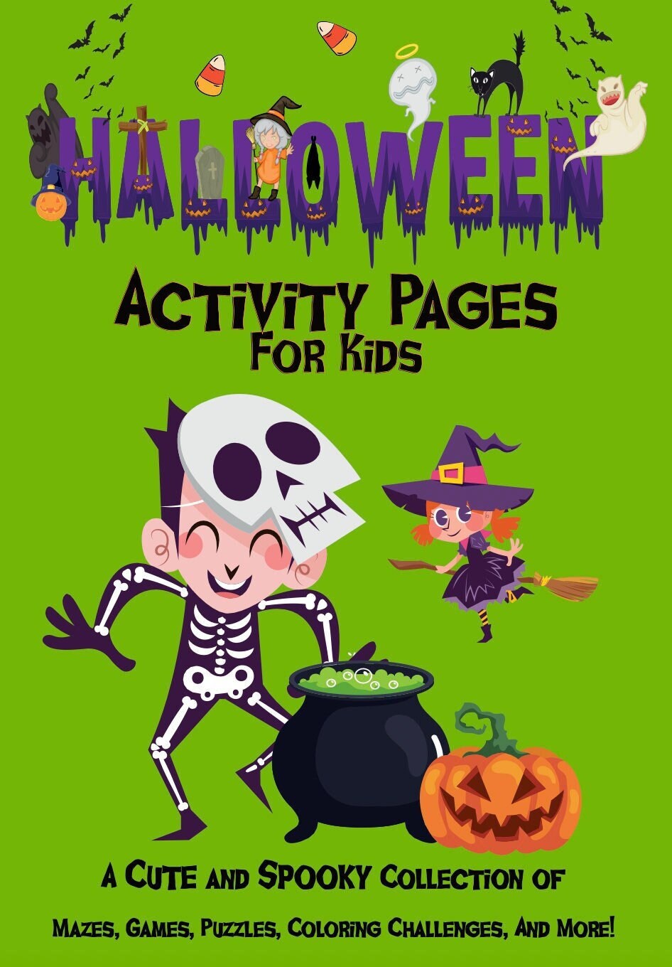 Printable Halloween Activity Pages for Kids - Etsy
