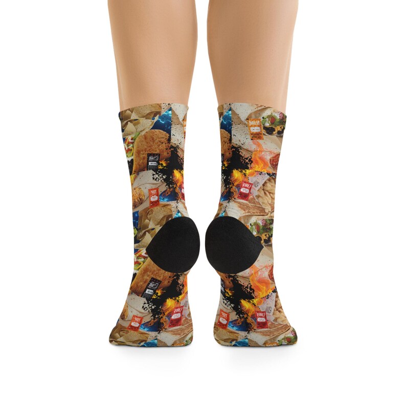 Taco Bell Retro Bootleg Design Crew Socken aus recyceltem Poly - Nachhaltiger Komfort - Einheitsgröße - Tolles Geschenk, Fast Food Nostalgie Bild 4