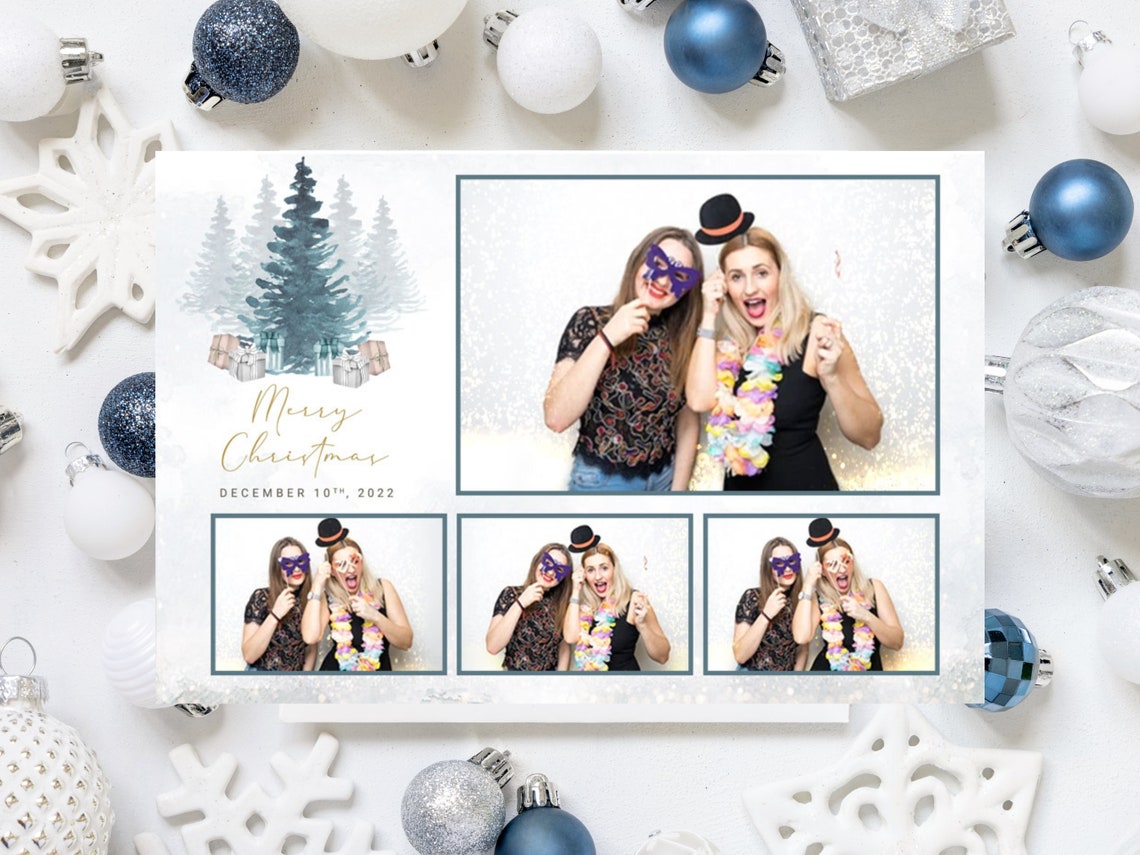 Christmas Photo Booth Template PSD PNG Easy 100% Editable - Etsy