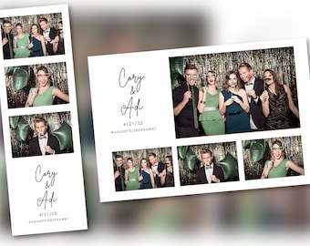 Wedding Photo Booth Template Elegant Simple  02 PSD, PNG, Easy 100% Editable Files 4X6 and 2X6