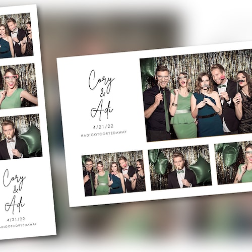 Wedding Photo Booth Template Elegant Simple Gold PSD PNG Etsy