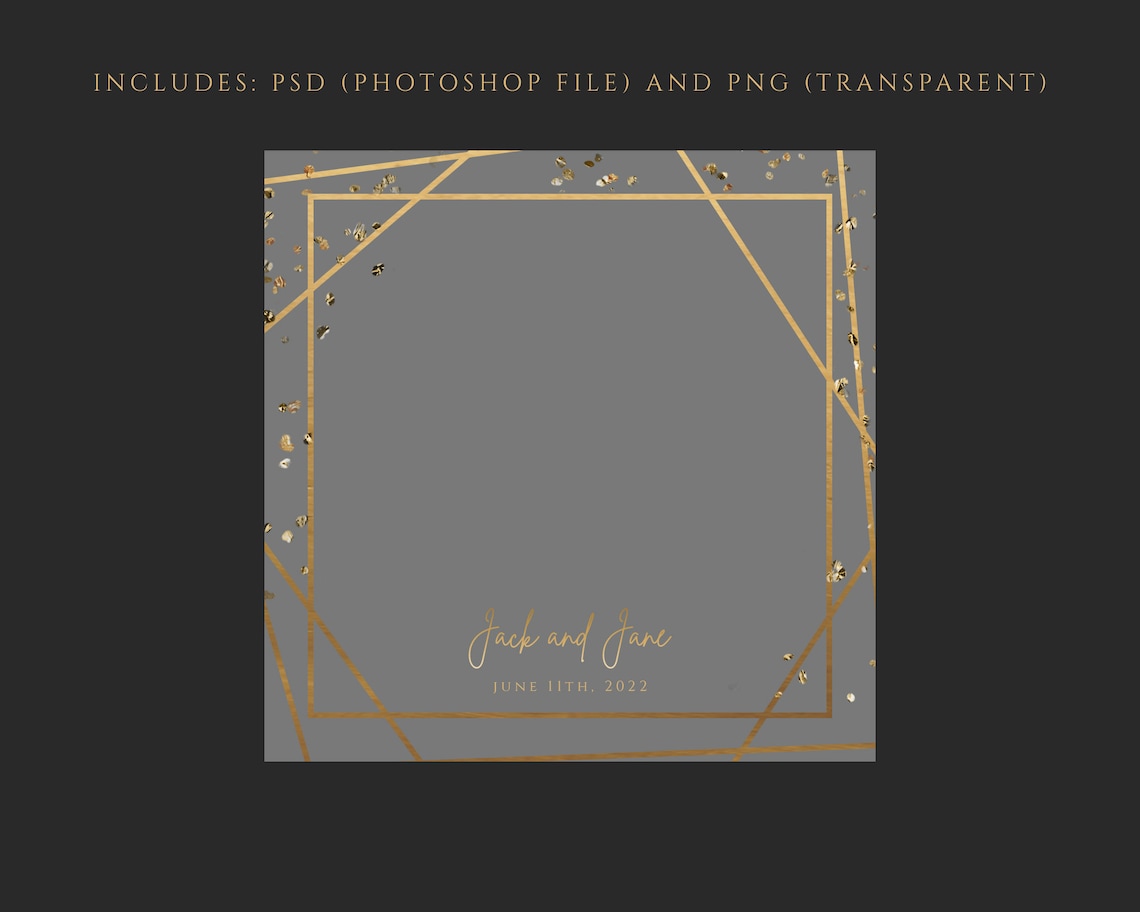 Gold Frame 360 Photo Booth Overlays PSD PNG Easy 100 Etsy