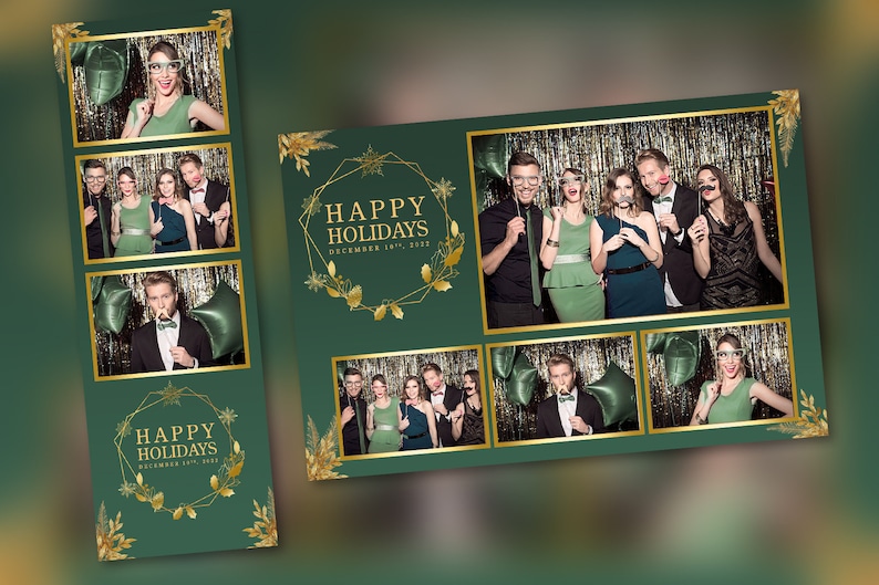 Editable Booth Design Christmas Photo Booth Template PSD, PNG, Easy 100% Editable Files 2X6 ...
