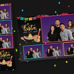 Modelo de cabine de fotos Fiesta PSD, PNG, arquivos 100% editáveis fáceis 2X6 grátis 4X6