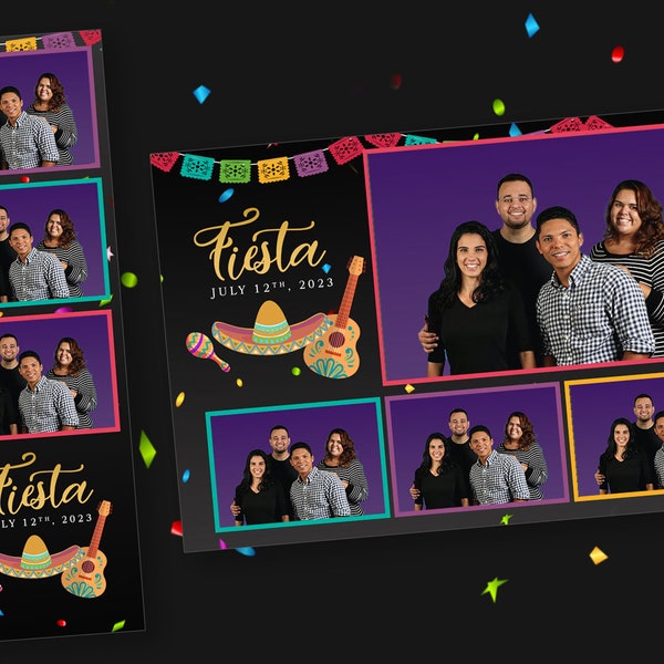 Fiesta Photo Booth Template PSD, PNG, Easy 100% Editable Files 2X6 Free 4X6