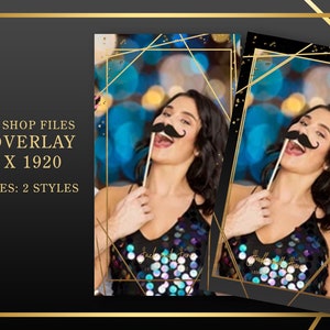 Gold Frame 360 Photo Booth Overlays PSD, PNG, Easy 100% Editable Files 1072 X 1920