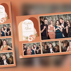 Boho Terra Cotta Wedding Photo Booth Template PSD, PNG, Easy 100% Editable Files 4X6 and 2X6