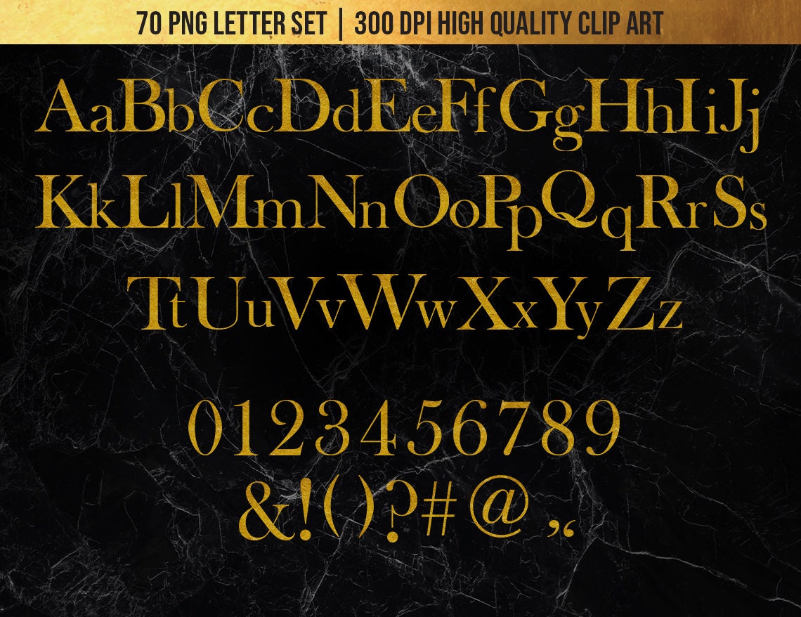 Golden Letters PNG Instant Download High Quality 300 Dpi - Etsy