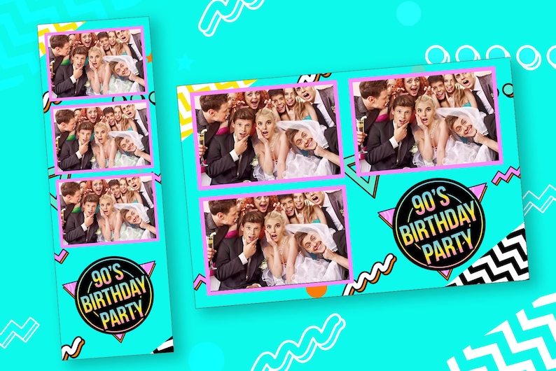 90's Birthday Photo Booth Template PSD, PNG, Easy 100% Editable Files ...