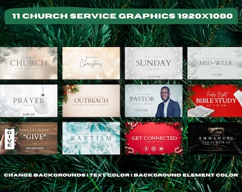 Church Service Media Christmas 13 Templates 1920 X 1080  Edit with CANVA 100% Editable