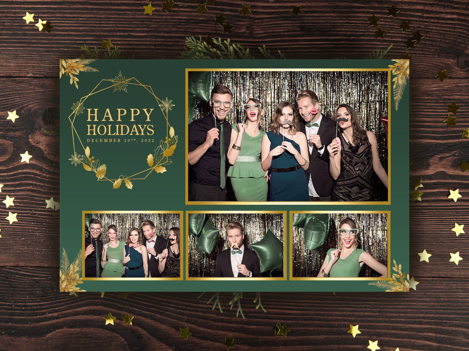 Christmas Photo Booth Template PSD PNG Easy 100 Editable Etsy