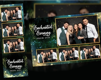Enchanted Forest PROM Photo Booth Template  PSD, PNG, Easy 100% Editable Files 2X6 Free 4X6