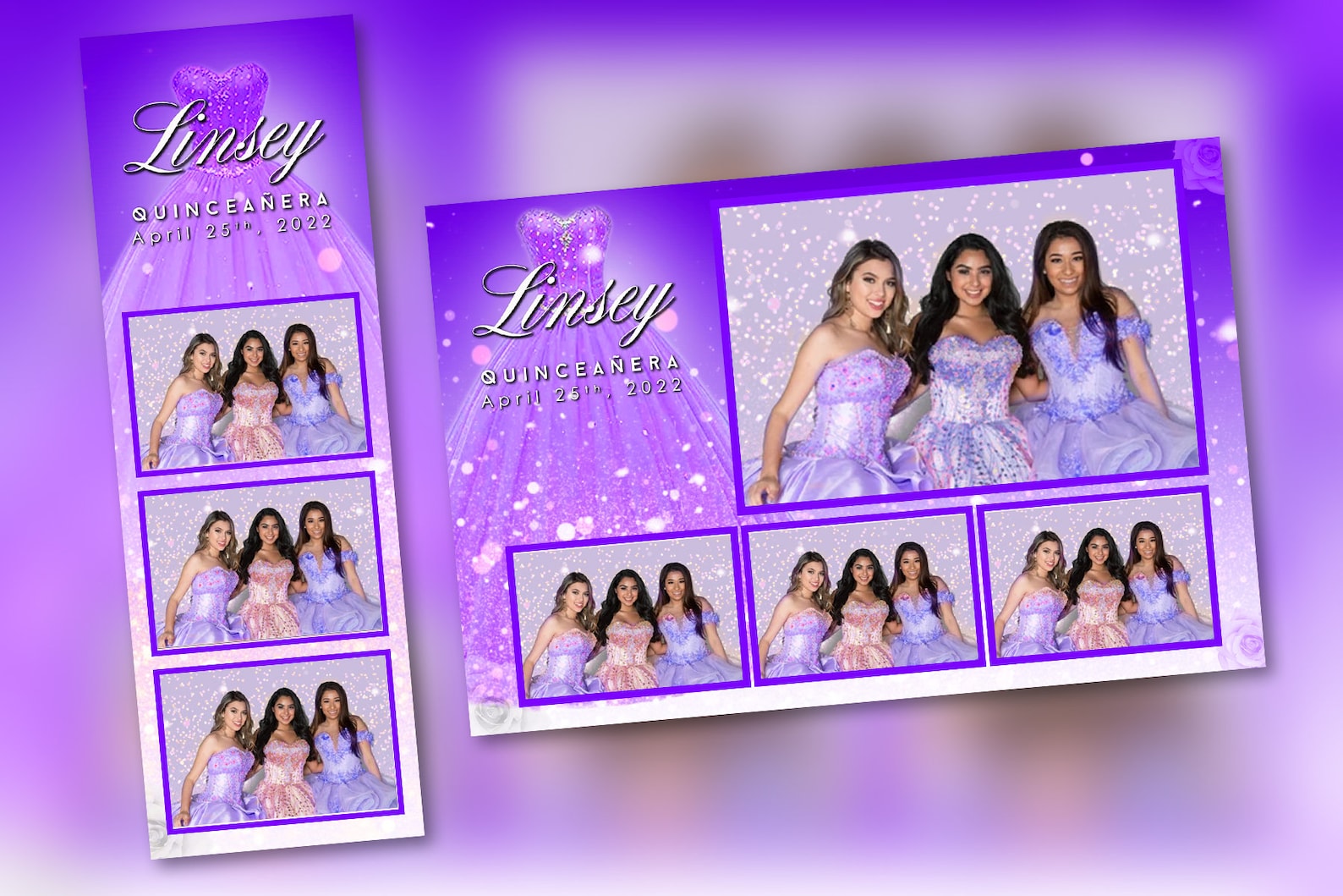 Quinceañera Photo Booth Template Royal Purple PSD PNG Easy Etsy Quinceañera Photo Booth Template Royal Purple PSD PNG Easy Etsy