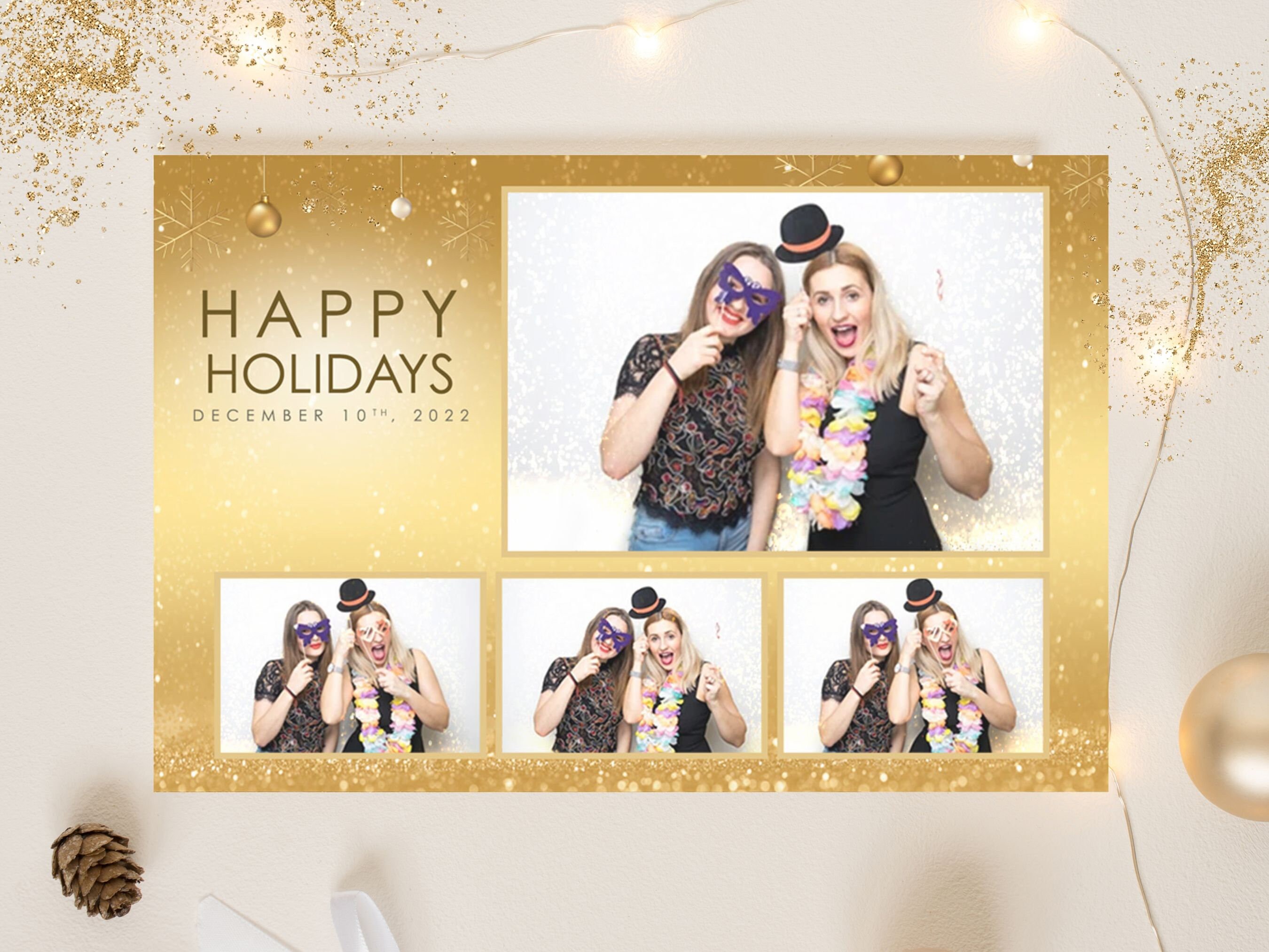 Christmas Photo Booth Template PSD PNG Easy 100 Editable Etsy
