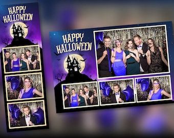 Halloween Photo Booth-sjabloon PSD, PNG, eenvoudig 100% bewerkbare bestanden 2 x 6 gratis 4 x 6 Moonlight