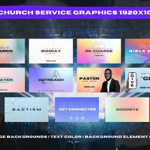 Church Service Media 11 Templates 1920 X 1080 Modern Edit with CANVA 100% Editable