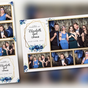 Modelo de cabine fotográfica de casamento NAVY PSD, PNG, arquivos fáceis 100% editáveis 4X6 e 2X6