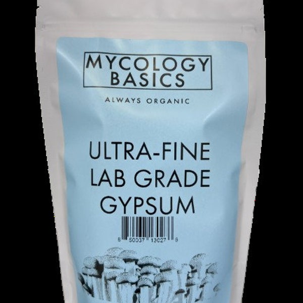 Gypse ultra-fin de qualité laboratoire pour champignons, tofu, brassage, sans additifs - Emballé dans un boîtier filtré HEPA pour la stérilité - par Myco Basics