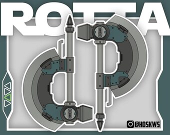 May include: Illustration of two stylized axes with gray blades and teal accents. The axes have long, cylindrical handles and are set against a teal background with the word "ROTA" in white block letters at the top.