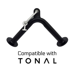 Tonal Compatible V-Shaped Bar with Special Tonal T-lock Adapter for Custom Tonal Workouts | Perfect for Triceps and Goblet Squats (Black)