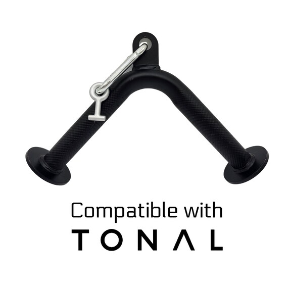 Tonal Compatible V Shaped Bar with Special Tonal T lock Adapter for Custom Tonal Workouts Perfect for Triceps and Goblet Squats Black