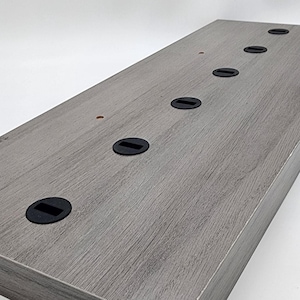 GRAY - Tonal Compatible 24 inch Floating Shelf for Tonal Gym Accessories with 6 Fittings to hang Tonal Gear (Long Version)