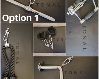 Set of 5 Tonal Compatible Accessories with Special Tonal T-lock Adapters for Custom Full Body Workout (2 Options) | Bundle Discount