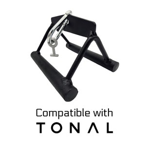 Tonal Compatible Double D Pulldown Handle: Steel with Knurled Grip & T-Lock Adapter