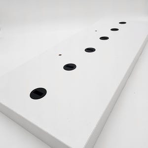 WHITE - Tonal Compatible 24 inch Floating Shelf for Tonal Gym Accessories with 6 Fittings to hang Tonal Gear (Long Version)