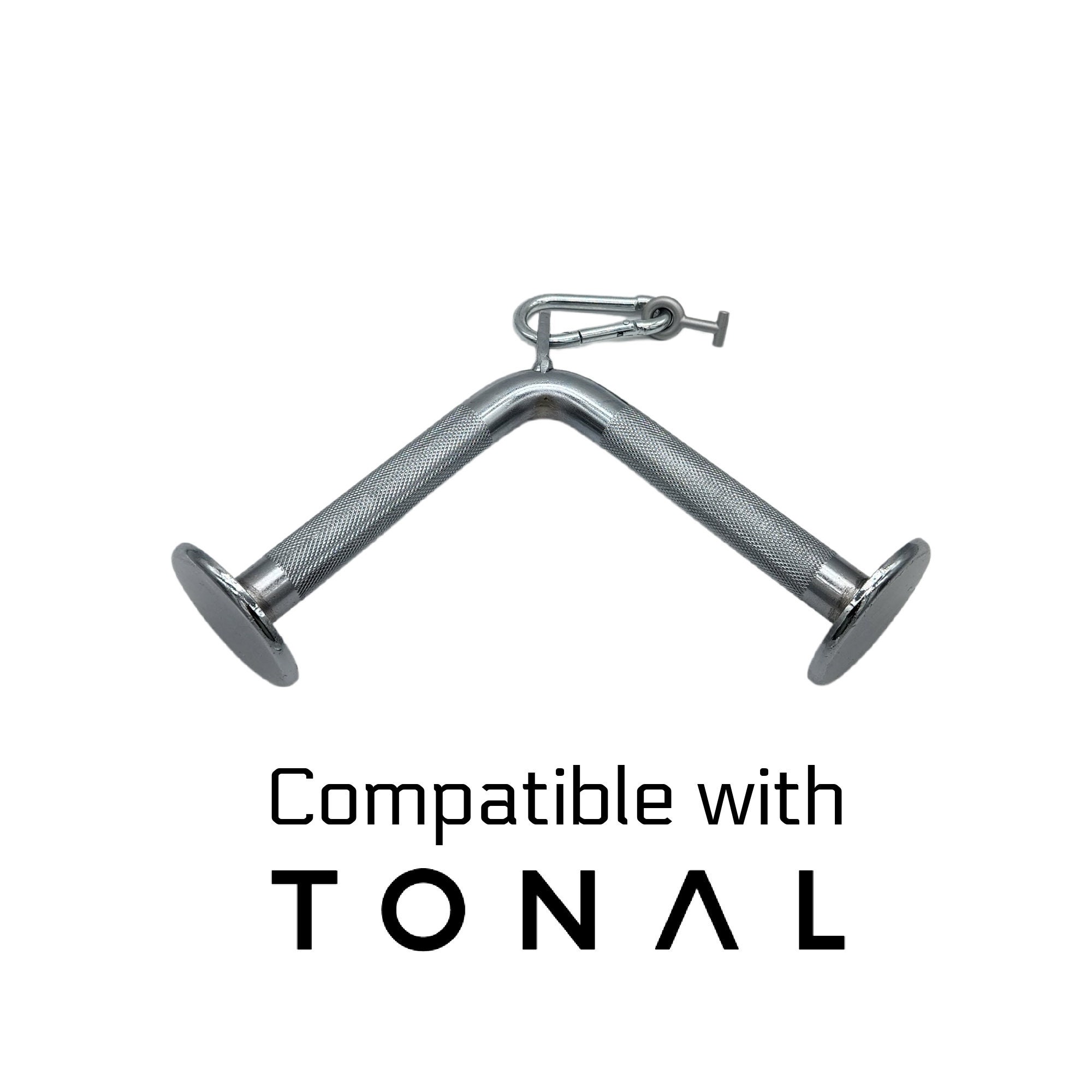 Tonal Compatible V-Shaped Bar with Special Tonal T-lock Adapter for Custom Tonal Workouts | Perfect for Triceps and Goblet Squats