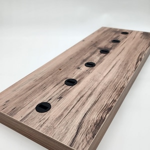 MAHOGANY - Tonal Compatible 24 inch Floating Shelf for Tonal Gym Accessories with 6 Fittings to hang Tonal Gear (Long Version)