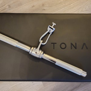 Tonal Compatible Short Straight Bar with Special Tonal T-lock Adapter for Custom Bicep, Tricep and Arms Workouts on Tonal