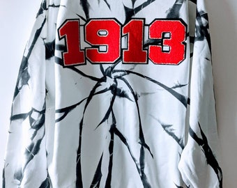 Hermandad de mujeres Delta Sigma Theta. Delta Sigma Theta. Sudadera con capucha teñida anudada. Sudadera con capucha de 1913. Parafernalia Delta Sigma Theta. Sudadera con capucha Delta Sigma.